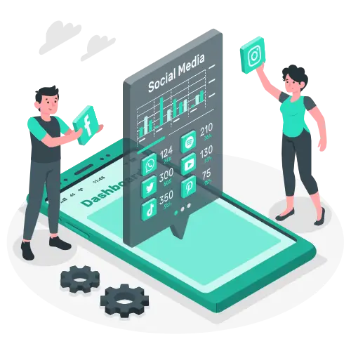 Social Media Management Illustration